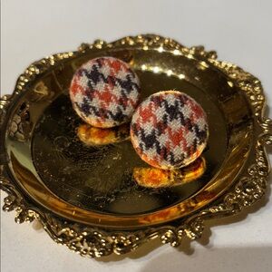 Gifts for Her 🎁Houndstooth Fabric Button Earrings